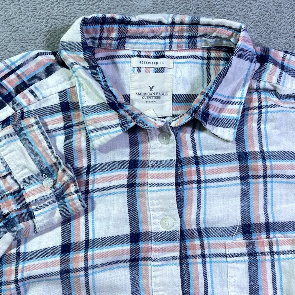 American Eagle Outfitters Boyfriend Fit‎ Plaid Button Up Shirt Women Large